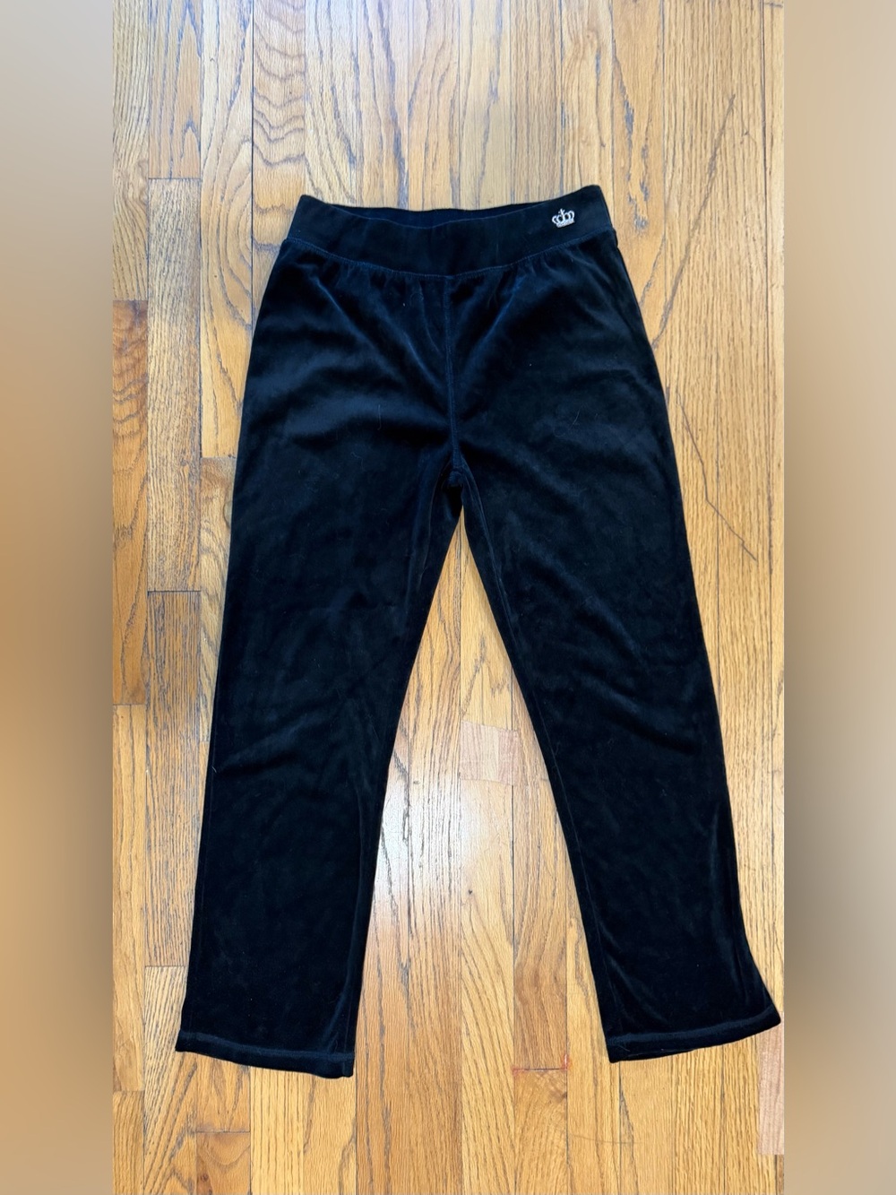 Juicy Couture Black Velour Kids Pants with Crown Logo 10/11
